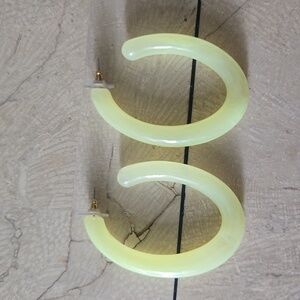 BaubleBar green hoop earrings